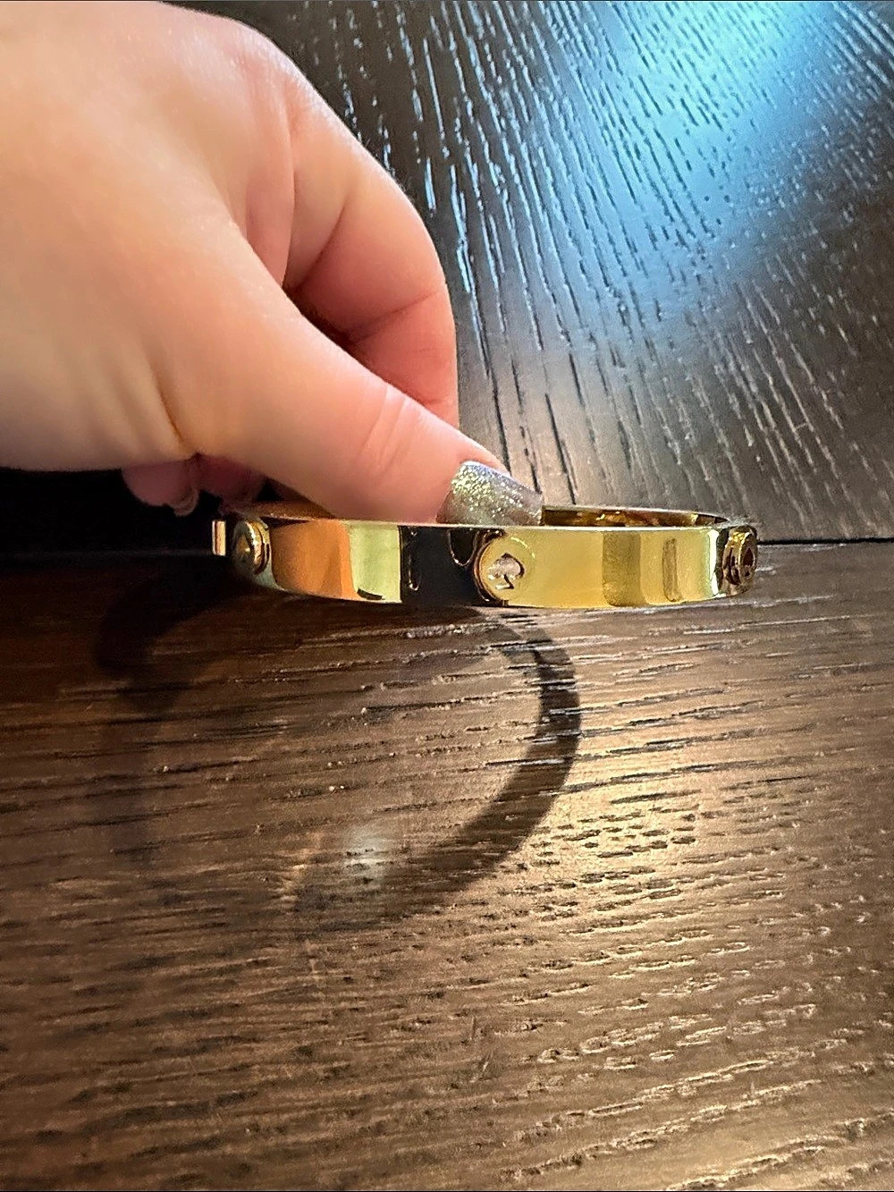 Gold-Tone Screw Detail Cuff Bracelet